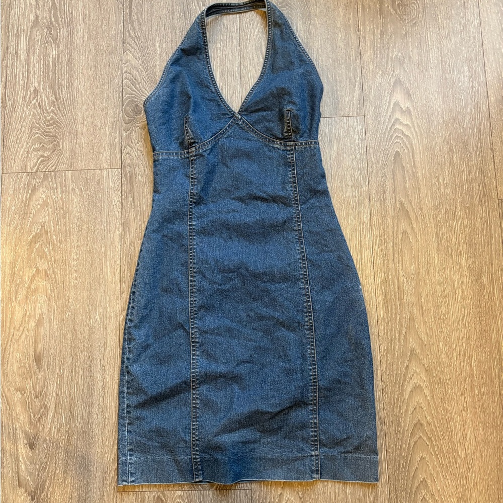 Denim Halter Dress